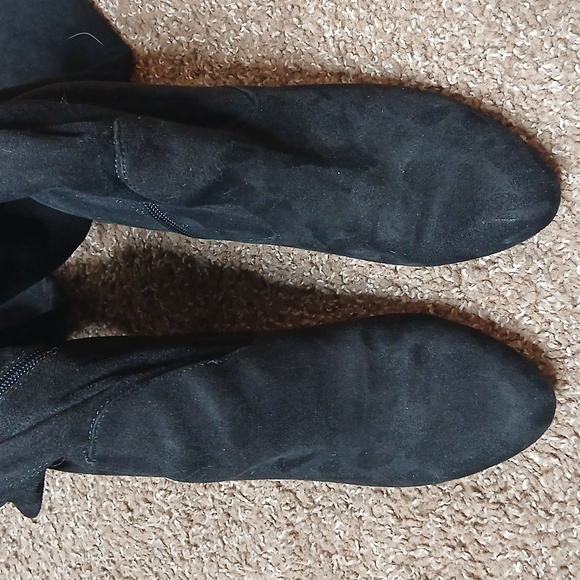 Unisa black knee high chunky heeled boots size 9.5 - Picture 6 of 16